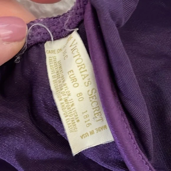 EUC Vintage 1990’s Victoria’s Secret Second Skin Satin bra 36C in purple…